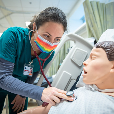 Student working in lab